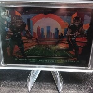 2024 Panini Donruss Dual Downtown Michael Penix & Bijan Robinson Novelty Card